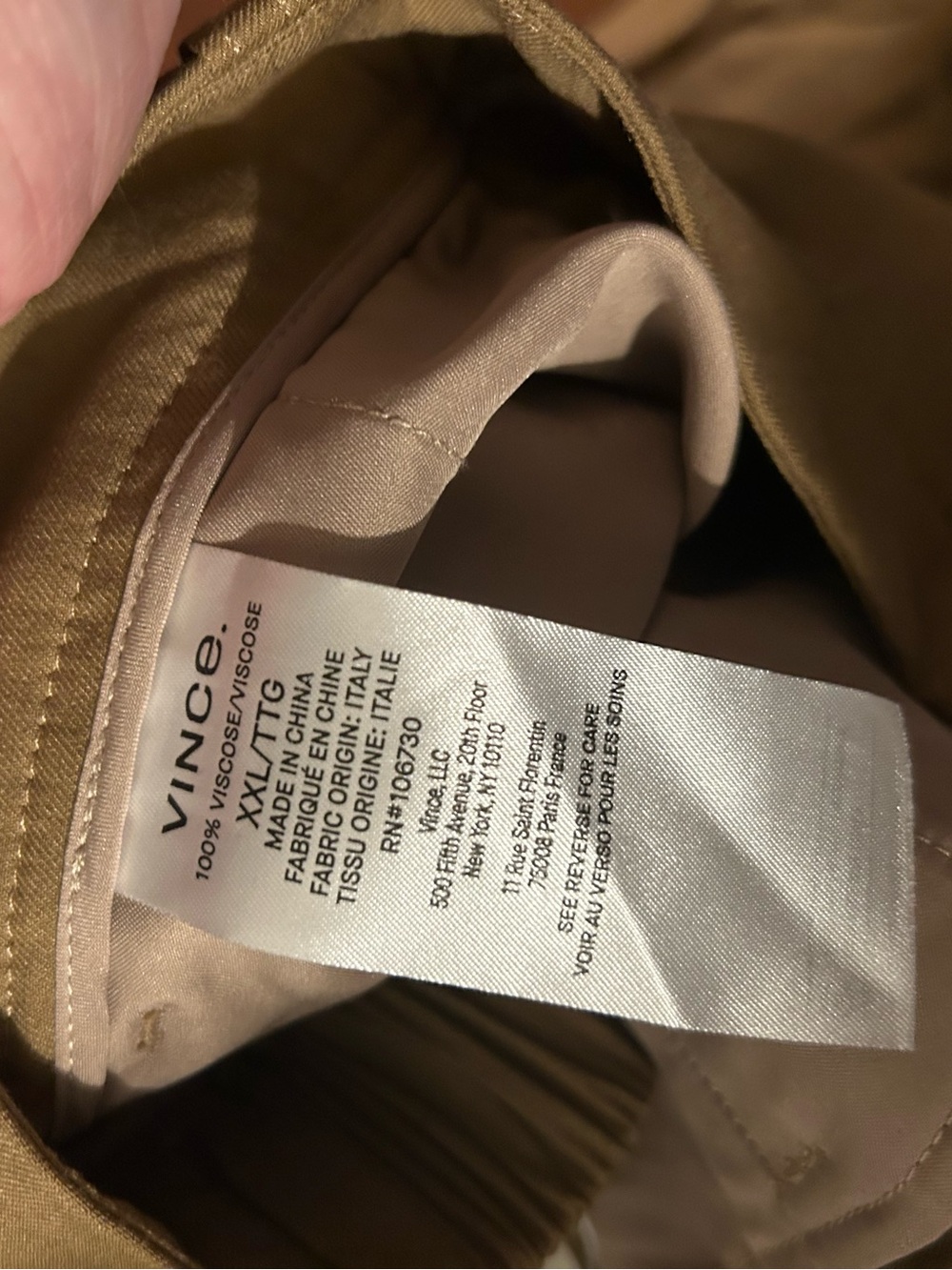 Vince Women’s Pants in Light Tan - Picture 4 of 4